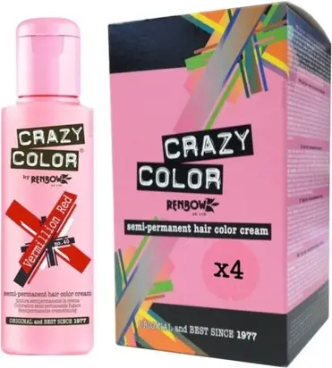 Semi-Permanent Hair Color Renbow Crazy Color Vermillion Red