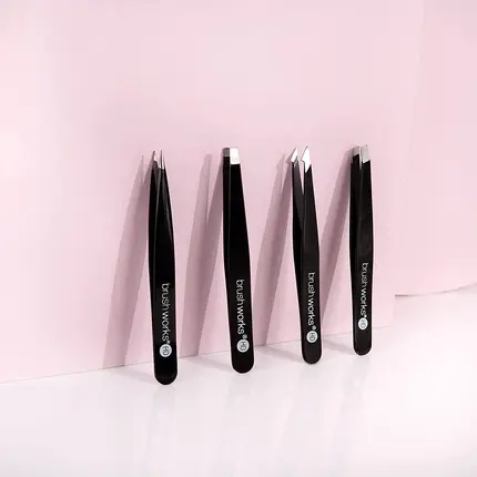 פינצטה Brushworks Combination Tweezer 4-Piece Set