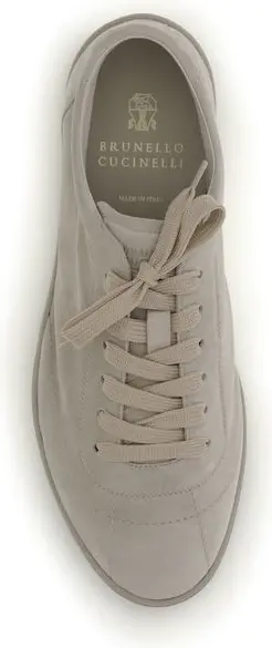 Sneakers Brunello Cucinelli Beige Calf Leather Bos Taurus Low Top