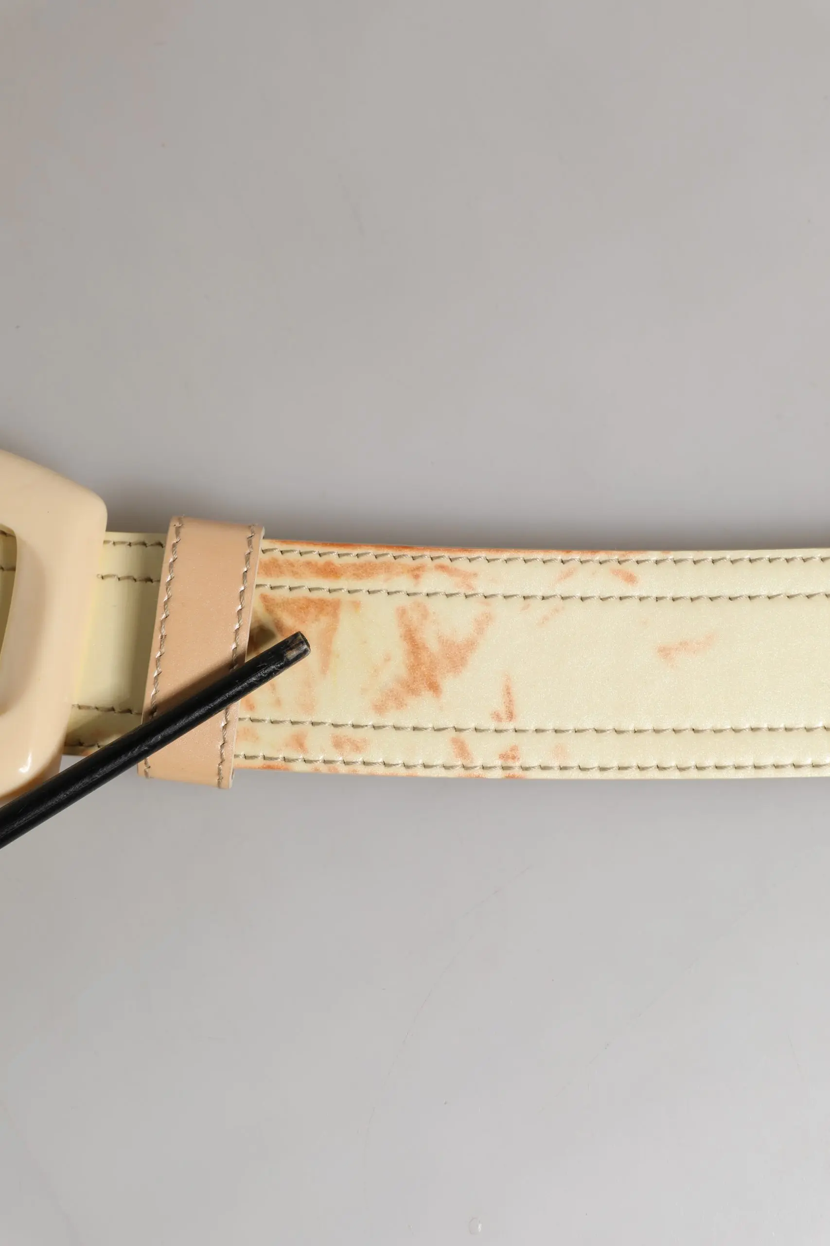 Leather Logo Wide Waist Belt Prada