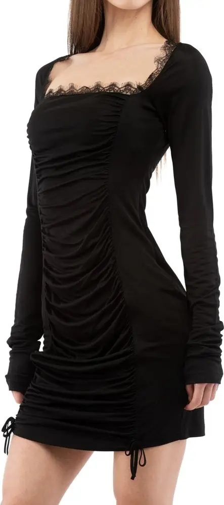 Black Viscose Casual Dress