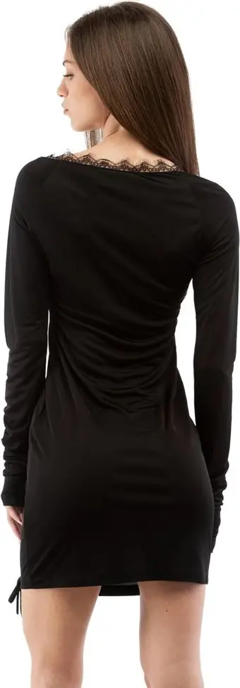 Black Viscose Casual Dress