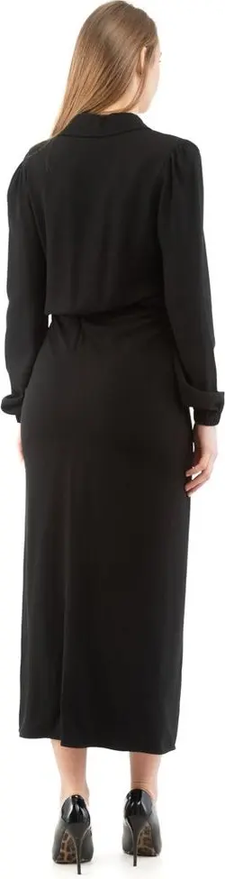 Black Marabou Casual Dress Moschino