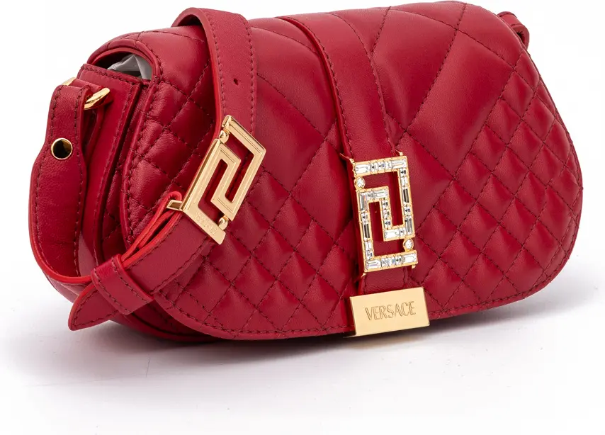 Shoulder bag Versace Red Leather Quilted Shoulder Strap Bag
