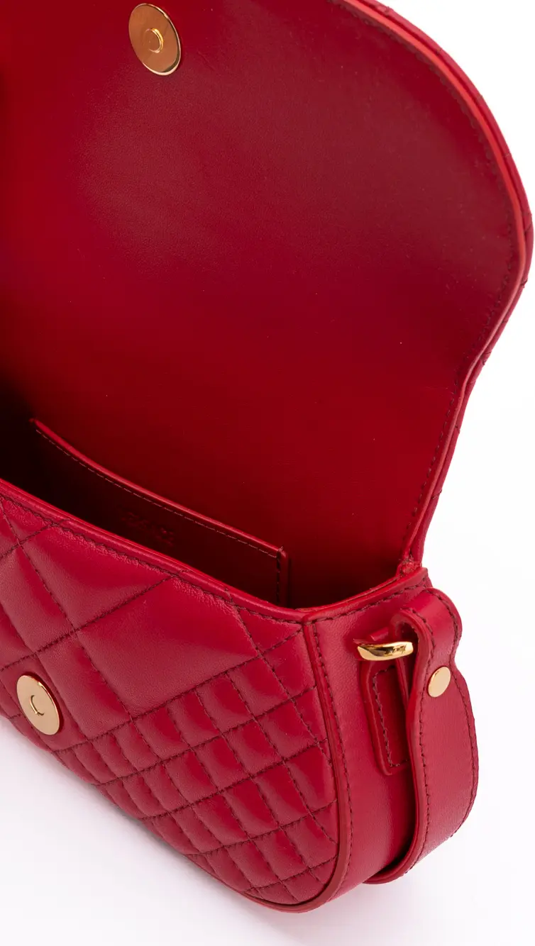 Shoulder bag Versace Red Leather Quilted Shoulder Strap Bag