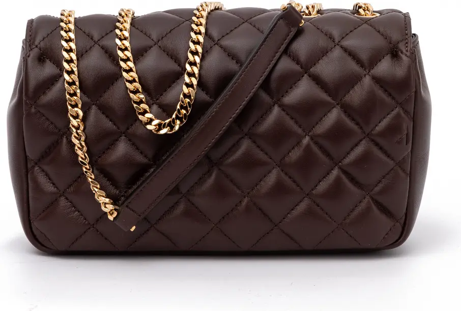 Shoulder bag Versace Brown Quilted Leather Shoulder Strap Bag