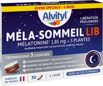 Trilayer Tablet Alvityl Melasommeil Lib with 5 Plants