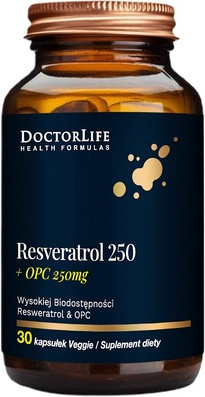 תוסף תזונה Doctor Life רזרבטרול עם תמצית מענבי יין 250 מ"ג